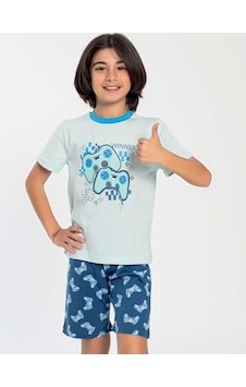 Confeo Erkek Çocuk Kısa Kol Mint Pijama Takım C9t4n0o-047 Mint