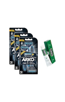 Arko Men Pro3 3 Bıçaklı Tıraş Bıçağı 3'lü + Klasik Yağlı Krem 20 G Arko Men Pro3 3 Bıçaklı Tıraş Bıçağı 3'lü + Klasik Yağlı Krem 20 G