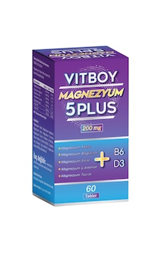Vitboy Magnezyum 5 Plus 200mg 60 Tablet Vitboy Magnezyum 5 Plus 200mg 60 Tablet