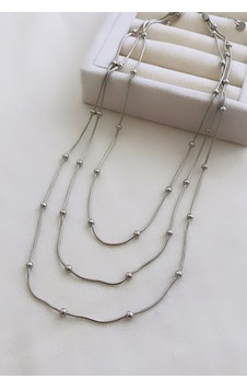 Çelik Dorika Topçuk Çoklu Kolye Silver - 607023817 Silver