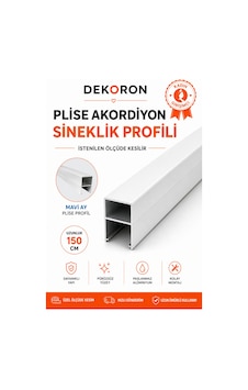 Mavi Ay Plise Akordiyon Sineklik Profili 150 Cm Alüminyum Beyaz Yedek Profil