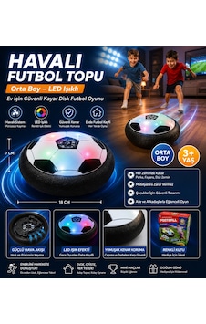 Havalı Futbol Topu Orta Boy Led Işıklı Ev İçin Güvenli Kayar Disk Futbol Oyunu Havalı Futbol Topu Orta Boy Led Işıklı Ev İçin Güvenli Kayar Disk Futbol Oyunu