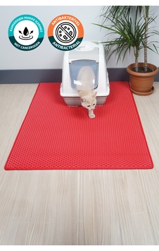 75x110 Cm Hücreli Kedi Kumu Paspası Kedi Matı Kedi Tuvalet Önü Paspası Kırmızı 75x110 Cm Hücreli Kedi Kumu Paspası Kedi Matı Kedi Tuvalet Önü Paspası Kırmızı