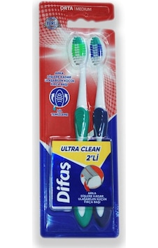Difaş Ultra Clean Diş Fırçası 2'li Medium Difaş Ultra Clean Diş Fırçası 2'li Medium