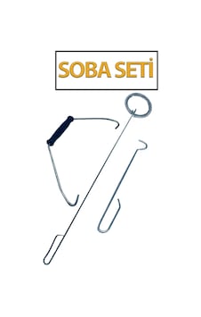 Soba Seti, Baca Temizleme Fırçası, Soba Kulpu, Soba Çengeli 3 Lü Grup