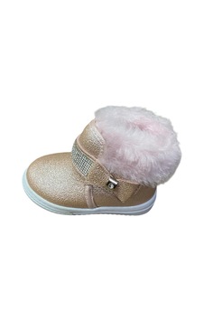 Alibo Bebek Kürklü Taşlı Bot Pembe Pudra Simli Taşlı - 812005620 Pembe Pudra Simli Taşlı
