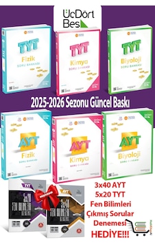 345-tyt Ayt Fizik Kimya Biyoloji Soru Bankası Seti Hediyeli 345-tyt Ayt Fizik Kimya Biyoloji Soru Bankası Seti Hediyeli