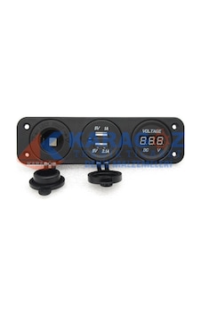 MARİN 3'LÜ ÇAKMAKLIK, USB, VOLTMETRE MARİN 3'LÜ ÇAKMAKLIK, USB, VOLTMETRE
