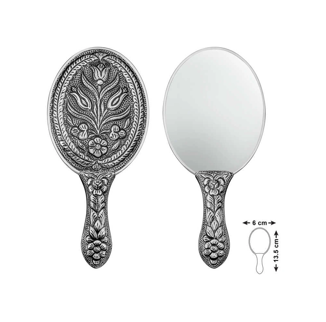 Gümüş Lale Motifli El Aynası - Kr11004964 Gümüş Lale Motifli El Aynası - Kr11004964