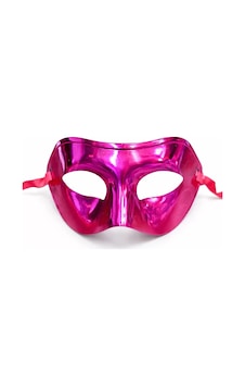 Metalize Parlak Parti Maskesi Pembe Renk 16x7 Cm