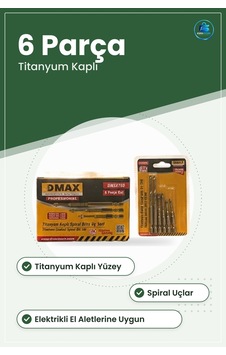 Matkap Ucu 6 Parça Titanyum Kaplı Spiral Uç Seti Elektrikli El Al Matkap Ucu 6 Parça Titanyum Kaplı Spiral Uç Seti Elektrikli El Al
