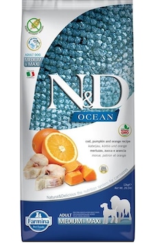 N&D Tahılsız Ocean Balkabaklı Balıklı Orta ve Büyük Irk Yetişkin Köpek Maması 12 KG N&D Tahılsız Ocean Balkabaklı Balıklı Orta ve Büyük Irk Yetişkin Köpek Maması 12 KG