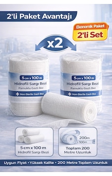5 Cm X 100 M Hidrofil Sargı Bezi Pamuklu Gazlı Bez Yüksek Emici Medikal Sargı Bezi 2 Adet 5 Cm X 100 M Hidrofil Sargı Bezi Pamuklu Gazlı Bez Yüksek Emici Medikal Sargı Bezi 2 Adet