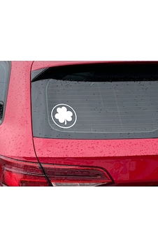 Bk Home Yonca Tasarımlı Beyaz Araç Sticker-1 Bk Home Yonca Tasarımlı Beyaz Araç Sticker-1