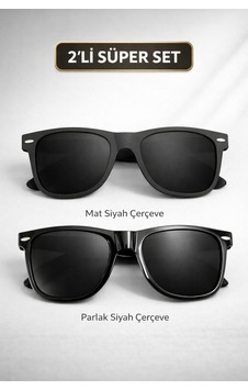 2'li Süper Set Wayfarer Model Erkek Güneş Gözlüğü Uv-400 Cam Korumalı Siyah - 866716843 Siyah 2'li Süper Set Wayfarer Model Erkek Güneş Gözlüğü Uv-400 Cam Korumalı Siyah - 866716843 Siyah