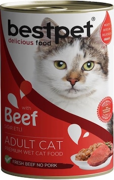 Bestpet Sığır Etli Konserve Yetişkin Kedi Maması 400 G Bestpet Sığır Etli Konserve Yetişkin Kedi Maması 400 G