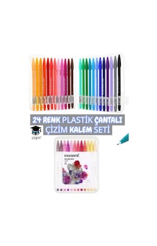 24 Renk Plastik Çantalı Çizim Kalem Seti 0.4 Mm 24 Renk Plastik Çantalı Çizim Kalem Seti 0.4 Mm