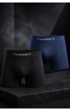 Fit Women Erkek Rahat Esnek Seamless 2 Li Boxer Bej