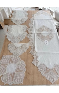 Salon Takımı Çeyizlik Krem Runner Set 5 Parça Keten Ranır Masa Konsol Sehpa Örtüsü Kartanesi Sarı Salon Takımı Çeyizlik Krem Runner Set 5 Parça Keten Ranır Masa Konsol Sehpa Örtüsü Kartanesi Sarı