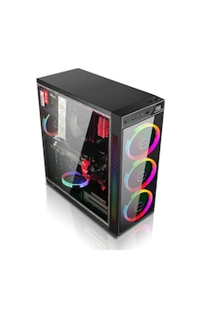 Atx Powerboost Vk-C12B Tempered Glass Rgb Fan Siyah Kasa Psu Yok Atx Powerboost Vk-C12B Tempered Glass Rgb Fan Siyah Kasa Psu Yok