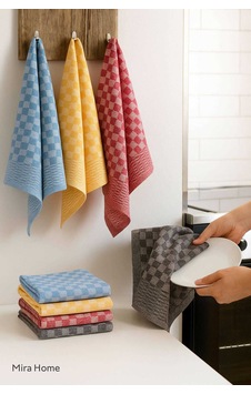 6lı Mutfak Kurulama Bezi 45x65 Cm Pötikare Desen Beyaz 6lı Mutfak Kurulama Bezi 45x65 Cm Pötikare Desen Beyaz