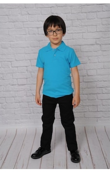 Alm Polo Yaka T-shirt Mavi -turkuaz