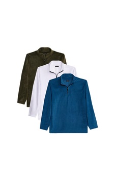 Tudors Unisex 3'lü Paket Haki-ekru-indigo Standart Fit Soğuğa Karşı Dayanıklı Polar Sweatshirt-41771 Çok Renkli Tudors Unisex 3'lü Paket Haki-ekru-indigo Standart Fit Soğuğa Karşı Dayanıklı Polar Sweatshirt-41771 Çok Renkli