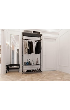 Rafburada® Siyah Metal Portmanto, Gardırop 31x93x200