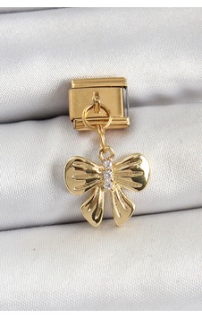 316l Çelik Sallantılı Zirkon Taşlı Fiyonk Model Gold Renk Nomination Charm Altın 316l Çelik Sallantılı Zirkon Taşlı Fiyonk Model Gold Renk Nomination Charm Altın