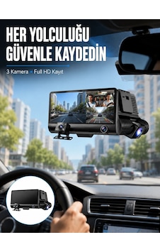 Çift Ve Üçlü Lens Seçeneği İle Tüm Açılardan Kayıt Yapan Araç Kamerası Yeni Nesil 23391597 Çift Ve Üçlü Lens Seçeneği İle Tüm Açılardan Kayıt Yapan Araç Kamerası Yeni Nesil 23391597