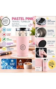 Cool Bottles Çelik Termos Bardak Matara - The Tumbler - Pastel Pink 330ml Pembe