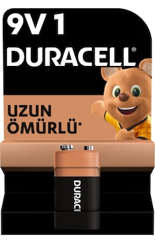 Duracell Alkalin 9v Pil, 6lr61 / Mn1604 , 1'li Paket