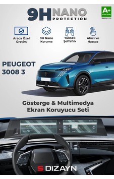 S-dizayn Peugeot 3008 3 10 İnç 9h Nano Gösterge Ve Multimedya Ekran Koruyucu Parlak 2024 Üzeri A+