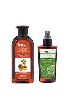 Tresan Argan yağı Besleyici ve Kırılma Karşıtı Bakım Şampuanı 300 ML + Tresan K.ağacı Özlü Saç Toniği 125 ML Tresan Argan yağı Besleyici ve Kırılma Karşıtı Bakım Şampuanı 300 ML + Tresan K.ağacı Özlü Saç Toniği 125 ML