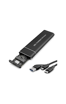 Ssd Kutu Type-c 3.1 + Usb3.0 Nvme M2 Chıp Jms581d Siyah Hdx1769 Ssd Kutu Type-c 3.1 + Usb3.0 Nvme M2 Chıp Jms581d Siyah Hdx1769