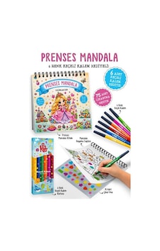 Prenses Mandala - 6 Renk Keçeli Kalem Ve 75 Adet Çıkartma Hediyeli 3+ Prenses Mandala - 6 Renk Keçeli Kalem Ve 75 Adet Çıkartma Hediyeli 3+