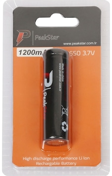 3.7 V 1200 Mah Şarj Edilebilir 18650 Turbo Model Li-ion Şarjlı Pil