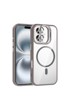 Apple Uyumlu iPhone 16 Plus Kılıf Standlı Ve Kamera Lens li M-safe Şarj Özellikli Etro Kapak - Gri Apple Uyumlu iPhone 16 Plus Kılıf Standlı Ve Kamera Lens li M-safe Şarj Özellikli Etro Kapak - Gri