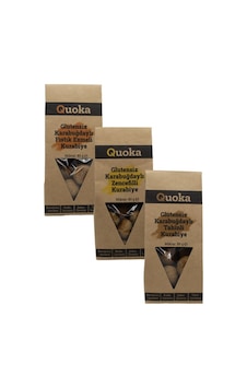 Quoka Glutensiz Rafine Şekersiz Tahinli + Zencefilli + Fıstık Ezmeli Kurabiye 3 x 80 G Quoka Glutensiz Rafine Şekersiz Tahinli + Zencefilli + Fıstık Ezmeli Kurabiye 3 x 80 G