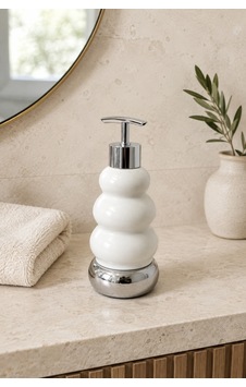 Trıo Dekoratif Premium 3 Boğumlu Sıvı Sabunluk 300 Ml Krom Görünümlü Pompalı Pastel Yeşil Banyo Ve Mutfak Sabun Dispenseri - 18,5 Cm X 7 Cm Beyaz Trıo Dekoratif Premium 3 Boğumlu Sıvı Sabunluk 300 Ml Krom Görünümlü Pompalı Pastel Yeşil Banyo Ve Mutfak Sabun Dispenseri - 18,5 Cm X 7 Cm Beyaz