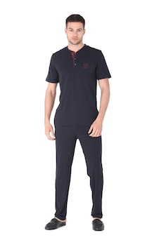 Moda Dua D's Damat 221003 Pijama Takımı 3'lü Set Lacivert Moda Dua D's Damat 221003 Pijama Takımı 3'lü Set Lacivert