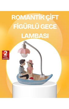 Romantik Çift Figürlü Gece Lambası Sandal Model Sevgiliye Özel Hediye Sarı Romantik Çift Figürlü Gece Lambası Sandal Model Sevgiliye Özel Hediye Sarı