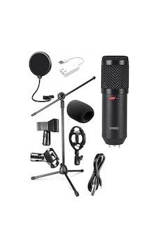 Bm800 Mikrofon + Shock Mount + Stand + Filtre + Dönüştürücü Bm800 Mikrofon + Shock Mount + Stand + Filtre + Dönüştürücü