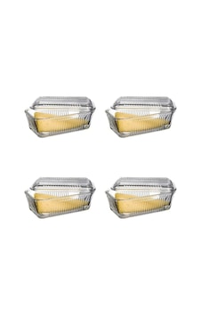 Paşabahçe Tereyağlık Kahvaltılık Cam Saklama Kabı 4'lü Set 97711 Şeffaf Paşabahçe Tereyağlık Kahvaltılık Cam Saklama Kabı 4'lü Set 97711 Şeffaf