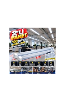 2'li Paket 100w Kristal Yatay Led Bant Armatür 120 Cm 6500k Beyaz Işık 9000 Lümen Ip55 4 Sıra Ledli Kırılmaz Plastik - 939563060 Diğer 2'li Paket 100w Kristal Yatay Led Bant Armatür 120 Cm 6500k Beyaz Işık 9000 Lümen Ip55 4 Sıra Ledli Kırılmaz Plastik - 939563060 Diğer
