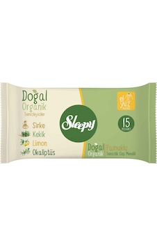 Sleepy Doğal Organik Pamuklu Islak Cep Mendili 3x15'li 3'lü Set Sleepy Doğal Organik Pamuklu Islak Cep Mendili 3x15'li 3'lü Set