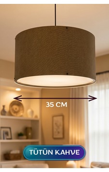 Kahve Kumaş Başlıklı Sarkıt Avize 35 Cm Diğer