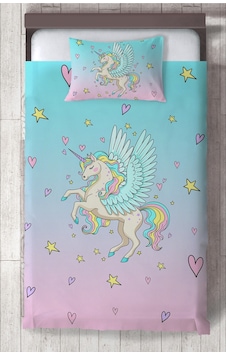 Mekta Home Bebek Ve Çocuk Odası Uçan Unicorn Desenli Yatak Örtüsü Renkli Mekta Home Bebek Ve Çocuk Odası Uçan Unicorn Desenli Yatak Örtüsü Renkli