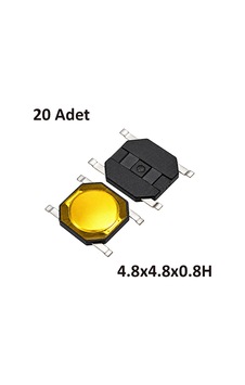 20 Adet 4.8x4.8x0.8 Mm Smd Tact Switch 4 Pin Metal Membranlı Buton