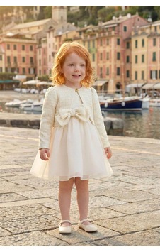 Pamina Kids Pamina Kız Bebek Bolerolu Tül Elbise Ekru 36326 Pamina Kids Pamina Kız Bebek Bolerolu Tül Elbise Ekru 36326
